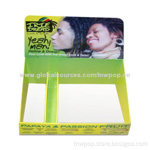 POP cardboard counter display, eye-catching/strong, 100% eco-friendly, customized sizes and designs